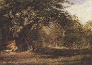 Alfred wilson cox The Woodmans'Bower,Birkland,Sherwood Forest (mk37) oil